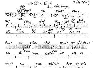 Tạ Ơn Em sheet nhạc đệm