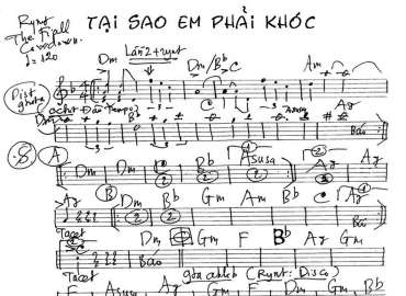 Tại Sao Em Phải Khóc sheet nhạc đệm