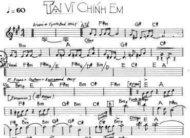 Tại Vì Chính Em sheet nhạc đệm