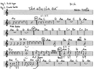 Tâm Hồn Của Đá sheet nhạc đệm