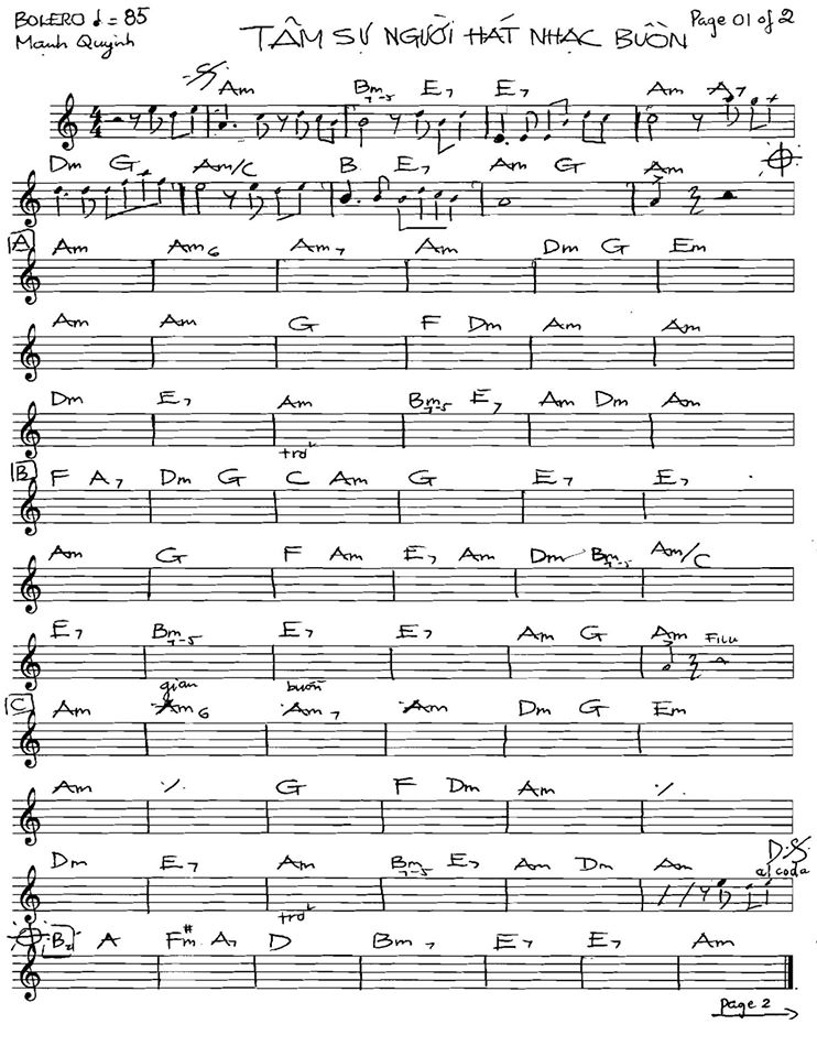 Tâm Sự Người Hát Nhạc Buồn