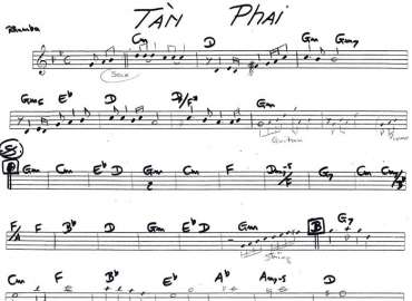Tàn Phai sheet nhạc đệm