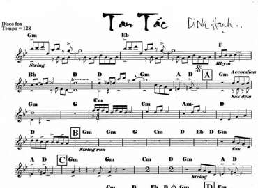 Tan Tác sheet nhạc đệm