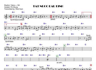 Tát Nước Đầu Đình sheet nhạc đệm