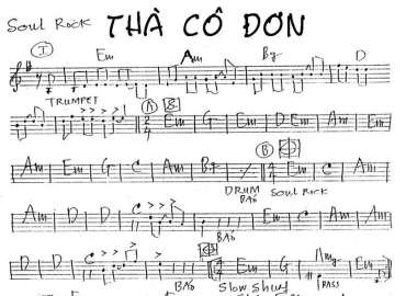 Thà Cô Đơn sheet nhạc đệm