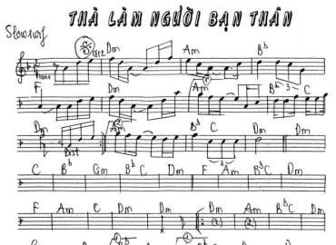 Thà Làm Người Bạn Thân sheet nhạc đệm