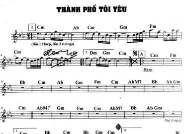 Thành Phố Tôi Yêu sheet nhạc đệm