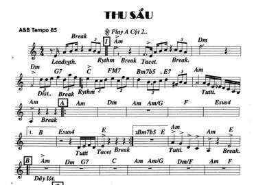 Thu Sầu sheet nhạc đệm