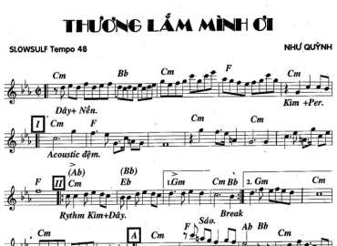Thương Lắm Mình Ơi 2 sheet nhạc đệm