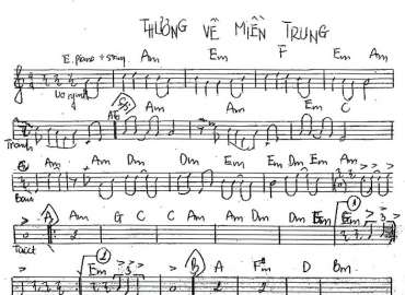 Thương Về Miền Trung sheet nhạc đệm