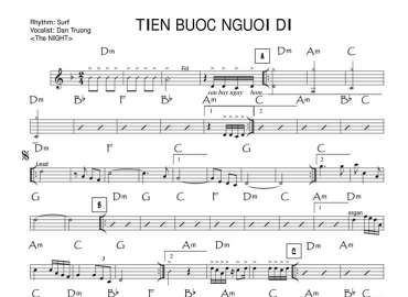 Tiễn Bước Người Đi sheet nhạc đệm