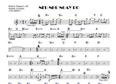 Nếu Như Ngày Đó sheet nhạc đệm