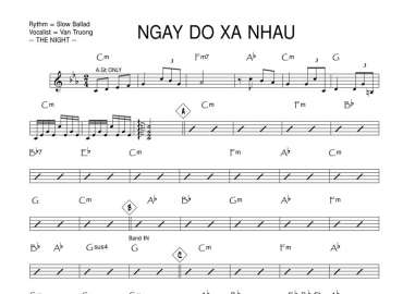 Ngày Đó Xa Nhau sheet nhạc đệm