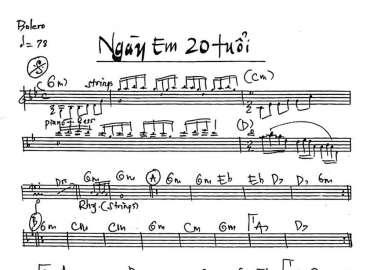 Ngày Em 20 Tuổi sheet nhạc đệm