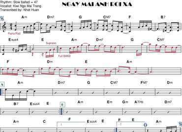 Ngày Mai Anh Rời Xa sheet nhạc đệm