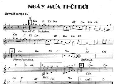 Ngày Mưa Thôi Rơi sheet nhạc đệm