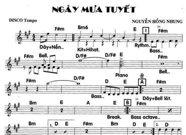 Ngày Mưa Tuyết sheet nhạc đệm
