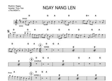 Ngày Nắng Lên sheet nhạc đệm