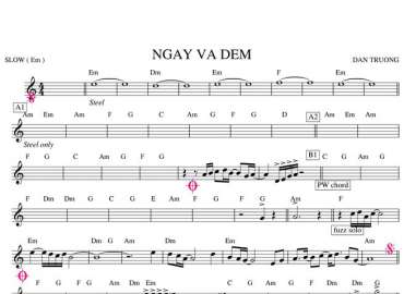 Ngày Và Đêm sheet nhạc đệm