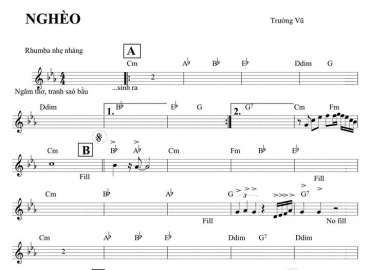 Nghèo sheet nhạc đệm