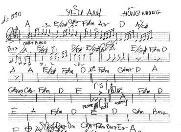 Yêu Anh sheet nhạc đệm