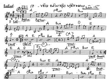 Yêu Dân Tộc Việt Nam 2 sheet nhạc đệm
