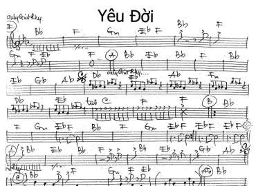 Yêu Đời sheet nhạc đệm