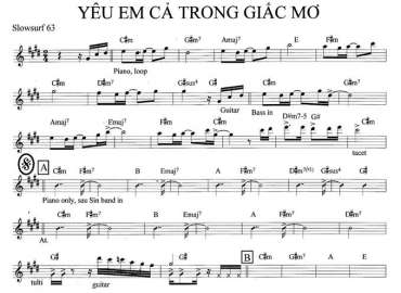 Yêu Em Cả Trong Giấc Mơ sheet nhạc đệm