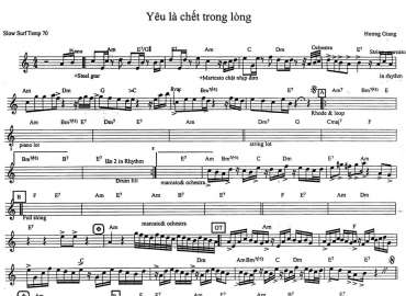 Yêu Là Chết Trong Lòng sheet nhạc đệm