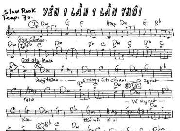Yêu Một Lần Một Lần Thôi sheet nhạc đệm