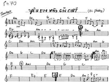 Yêu Em Vào Cõi Chết 2 sheet nhạc đệm