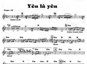 Yêu Là Yêu sheet nhạc đệm