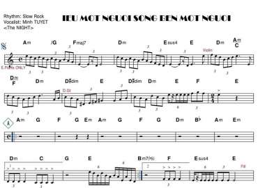 Yêu Một Người Sống Bên Một Người sheet nhạc đệm