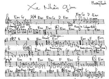 Xa Nhân Gian sheet nhạc đệm