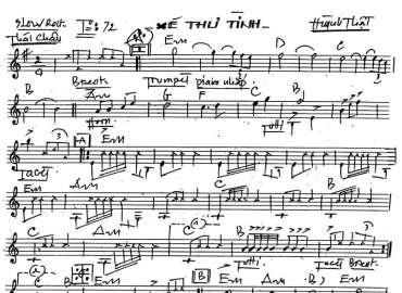 Xé Thư Tình sheet nhạc đệm