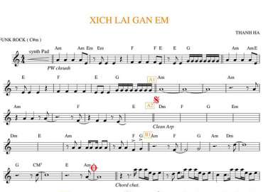Xích Lại Gần Em sheet nhạc đệm