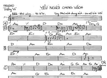 Yêu Người Chung Vách sheet nhạc đệm