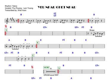 Yêu Nhau Ghét Nhau sheet nhạc đệm