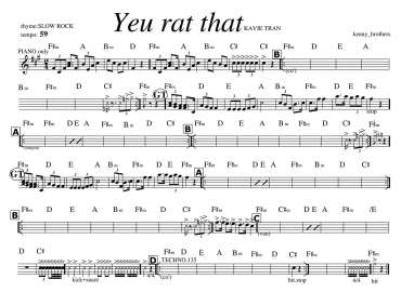 Yêu Rất Thật sheet nhạc đệm