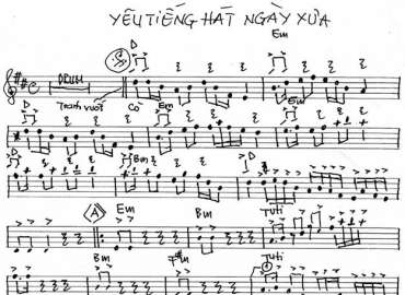 Yêu Tiếng Hát Ngày Xưa sheet nhạc đệm