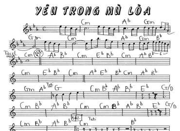 Yêu Trong Mù Lòa sheet nhạc đệm