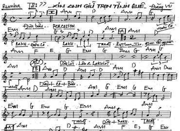 Xin Anh Giữ Trọn Tình Quê sheet nhạc đệm