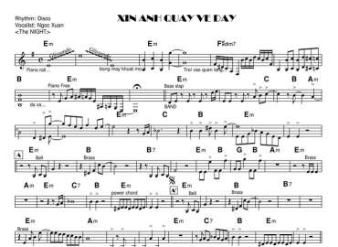 Xin Anh Quay Về Đây sheet nhạc đệm