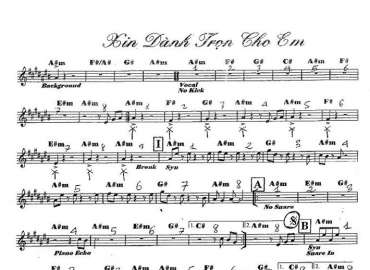 Xin Dành Trọn Cho Em sheet nhạc đệm