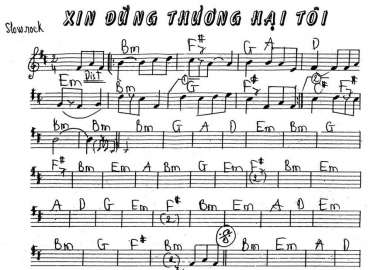 Xin Đừng Thương Hại Tôi sheet nhạc đệm
