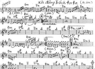 Xin Đừng Trách Đa Đa sheet nhạc đệm