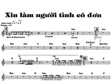 Xin Hãy Làm Người Tình Cô Đơn sheet nhạc đệm