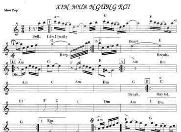 Xin Mưa Ngừng Rơi sheet nhạc đệm