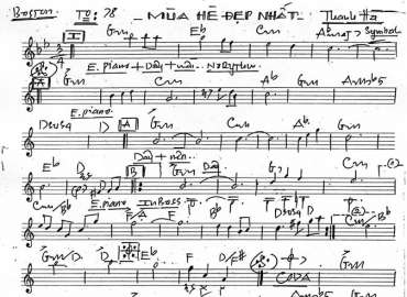 Mùa Hè Đẹp Nhất sheet nhạc đệm