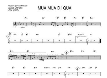 Mùa Mưa Đi Qua sheet nhạc đệm